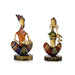 Sitting Rajasthani Musician Couple Pair- 7 X 4.5 Inches | Diwali Decor/ Iron Musician Showpiece For Home Decor - Table Stand Accessories
