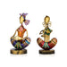 Sitting Rajasthani Musician Couple Pair- 7 X 4.5 Inches | Diwali Decor/ Iron Musician Showpiece For Home Decor - Table Stand Accessories