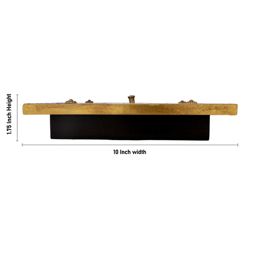 Brass Polished Storage Box - 1.75 X 10 X 8 Inches | Dry Fruit Box/ Wooden Box For Kitchen Organization - Pooja Box & Paduka