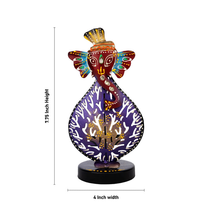 Ganesh Murti Head Design Tealight Candle Holder - 7.75 X 4 Inches | T Light Holder/ Tea Light Stand For Home - Table Stand Accessories