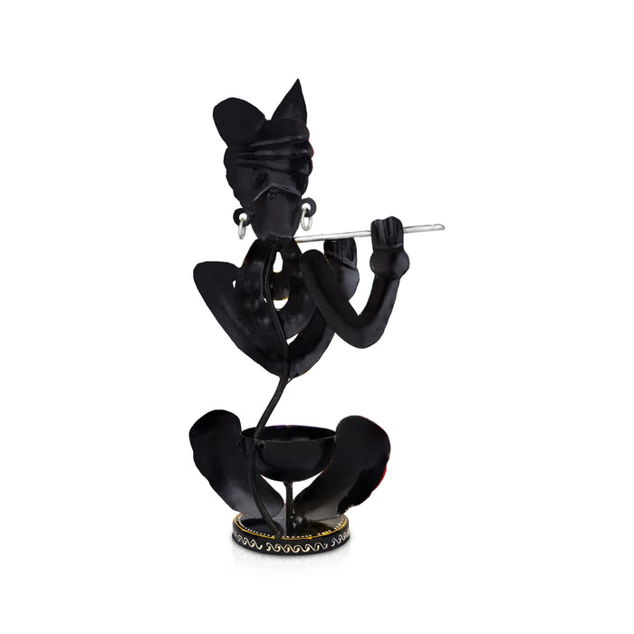 Krishna Murti Design Tealight Candle Holder- 13.5 X 7.5 Inches | T Light Holder/ Tea Light Stand For Home Decor - Table Stand Accessories