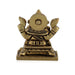 Ganesh Murti Sitting On Bajot - 1.75 X 1.5 Inches | Antique Brass Idol/ Ganpati Murti For Home Pooja - Brass Murties