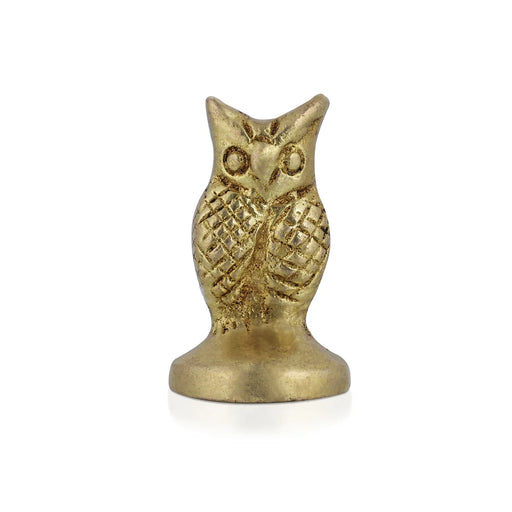 Owl Statue - 1.5 x 0.75 Inches | Brass Idol/ Owl Figurine/ Owl Sculpture For Home Decor, Vastu And Gifting - Table Stand Accessories