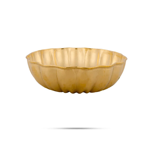 Lotus Shape Brass Plate - 1 X 3.75 Inches | Pooja Thali Plate/ Puja Plate For Auspicious Rituals And Offerings - Pooja Plate & Tray