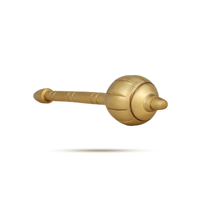 Brass Gada - 9 Inches | Brass Mace / Gadhai For Divine Setup & Deity Decor