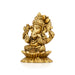 Ganesh Murti Sitting On Lotus Flower - 3.25 x 2.25 Inches | Antique Brass Idol/ Ganpati Murti for Pooja/ 340 Gms - Brass Murties