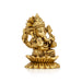 Ganesh Murti Sitting On Lotus Flower - 3.25 x 2.25 Inches | Antique Brass Idol/ Ganpati Murti for Pooja/ 340 Gms - Brass Murties
