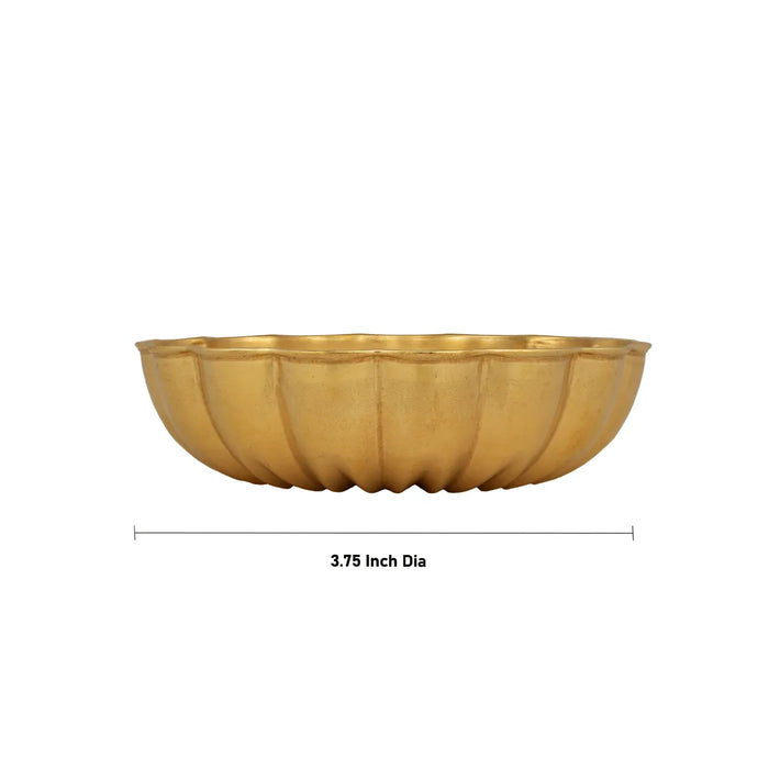 Agarbathi Stand With Bowl - 3.75 Inches | Brass Agarbathi Holder / Lotus Bowl Stand For Pooja Use