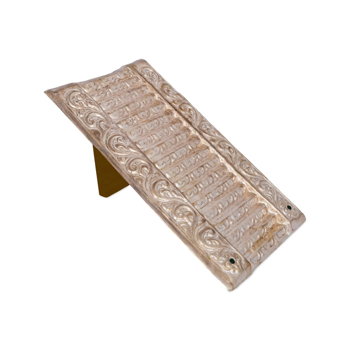 Ayyappan Padi - 6 x 12 Inches | Copper Silver Polish / 18 Padi Ayyappan/ Ayyappan 18 Padi for Pooja