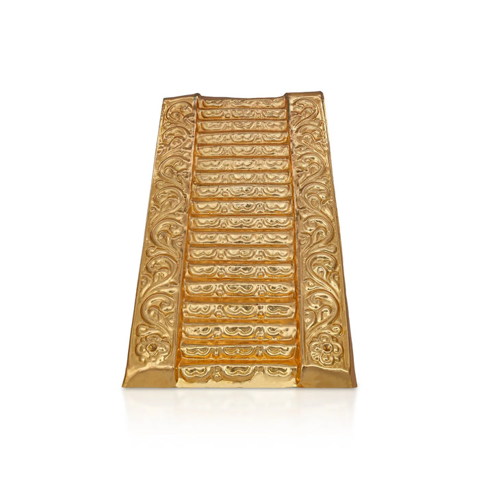 Ayyappan Padi - 12 x 6 Inches | Copper Ayyappan 18 Steps / Gold Polish Padi For Temple & Home Worship