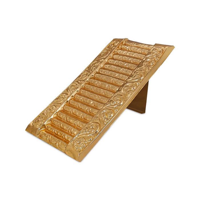 Ayyappan Padi - 12 x 6 Inches | Copper Ayyappan 18 Steps / Gold Polish Padi For Temple & Home Worship