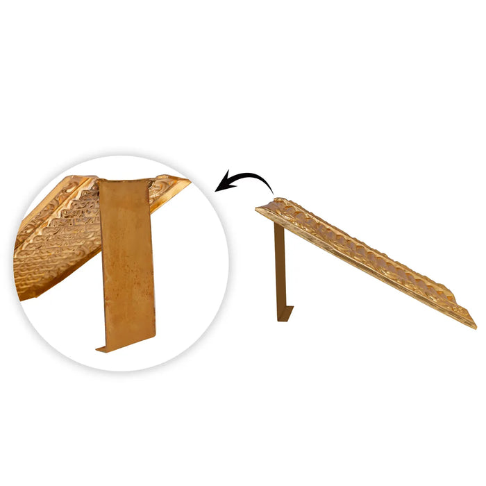 Ayyappan Padi - 12 x 6 Inches | Copper Ayyappan 18 Steps / Gold Polish Padi For Temple & Home Worship