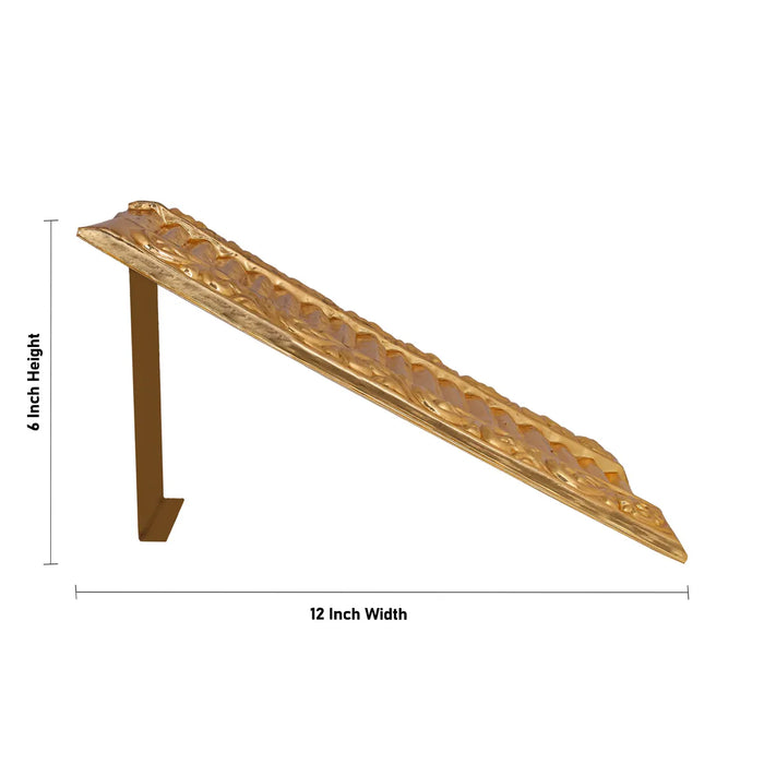 Ayyappan Padi - 12 x 6 Inches | Copper Ayyappan 18 Steps / Gold Polish Padi For Temple & Home Worship