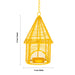 Hanging Bird Cage Cone Hut Nest Tealight Holder with Chain -8 x 5 Inches | Metal T Light Holder/ Tea Light Holder - Table Stand Accessories