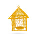 Hanging Bird Cage Square Hut Nest Tealight Holder with Chain -6.5x5 Inches | Metal T Light Holder/ Tea Light Holder - Table Stand Accessories