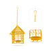 Hanging Bird Cage Square Hut Nest Tealight Holder with Chain -6.5x5 Inches | Metal T Light Holder/ Tea Light Holder - Table Stand Accessories
