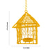 Hanging Bird Cage Square Hut Nest Tealight Holder with Chain -6.5x5 Inches | Metal T Light Holder/ Tea Light Holder - Table Stand Accessories