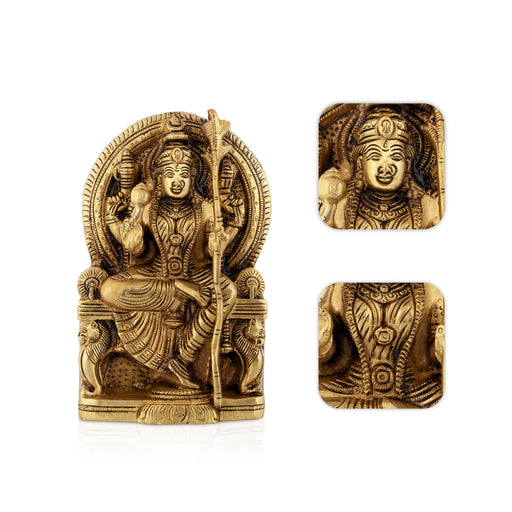 Raja Rajeshwari Murti - 6.5 x 4 Inches | Brass Rajeshwari Idol / Raja Rajeshwari Statue for Pooja - Brass Murties