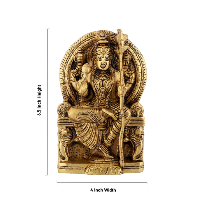 Raja Rajeshwari Murti - 6.5 x 4 Inches | Brass Rajeshwari Idol / Raja Rajeshwari Statue for Pooja - Brass Murties