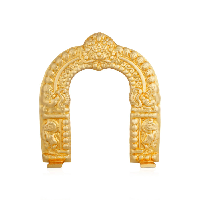 Thiruvachi - 3 x 2 Inches | Gold Polish Temple Prabhavali/ Thiruvatchi / Arch for Deity