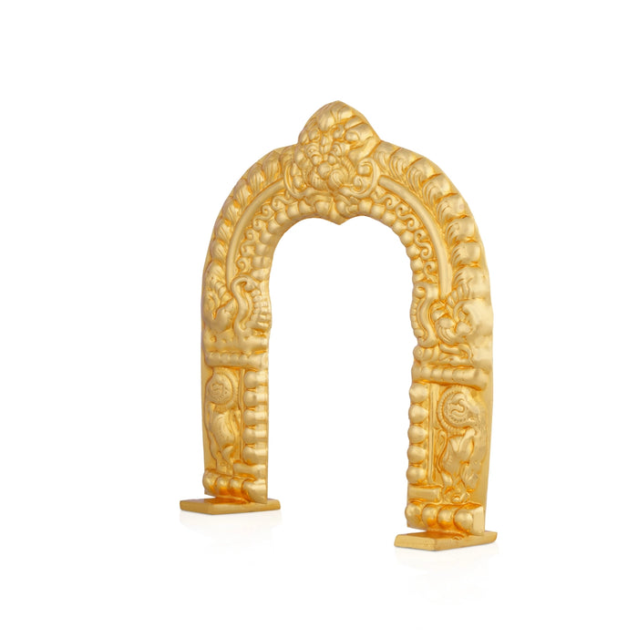 Thiruvachi - 3 x 2 Inches | Gold Polish Temple Prabhavali/ Thiruvatchi / Arch for Deity