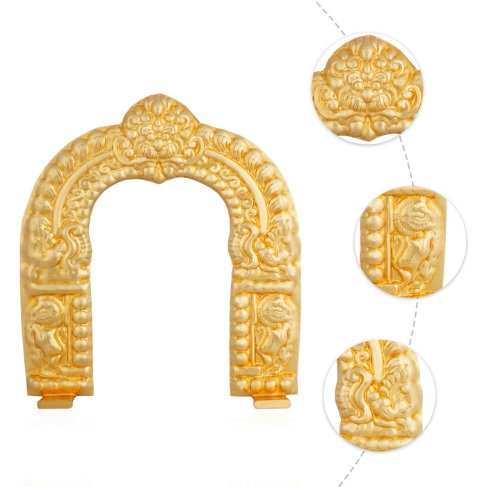 Thiruvachi - 3 x 2 Inches | Gold Polish Temple Prabhavali/ Thiruvatchi / Arch for Deity