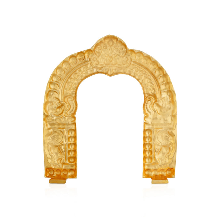 Thiruvachi - 3 x 2 Inches | Gold Polish Temple Prabhavali/ Thiruvatchi / Arch for Deity