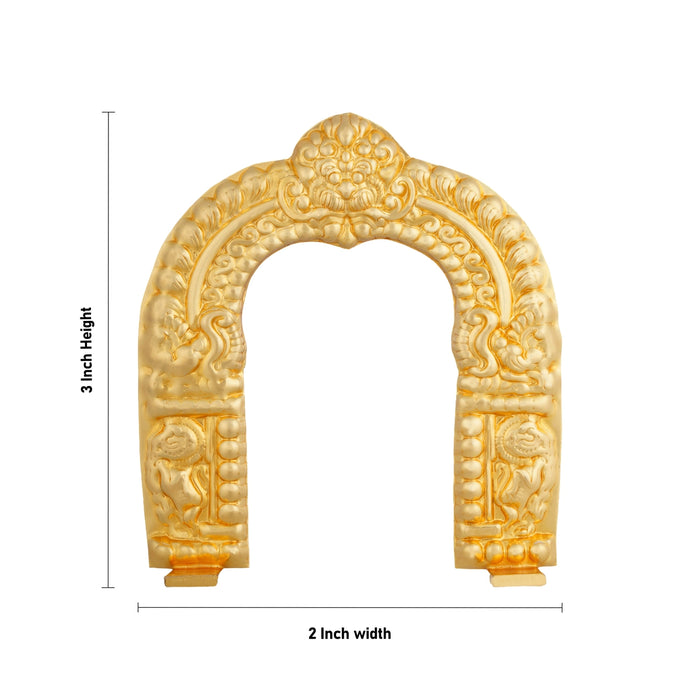 Thiruvachi - 3 x 2 Inches | Gold Polish Temple Prabhavali/ Thiruvatchi / Arch for Deity