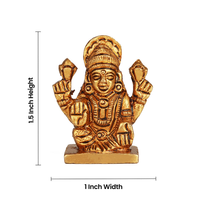 Laxmi Murti  - 1.5 x 1.5 Inches |  Brass Idol/ Lakshmi Idol/ Lakshmi Murti/ Lakshmi Statue for Pooja - Brass Murties