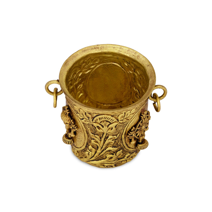 Vishnu Panchapatra with Shank Chakaram Namam - 3 x 2.5 Inches | Pancha Patra/ Panchapatram for Pooja