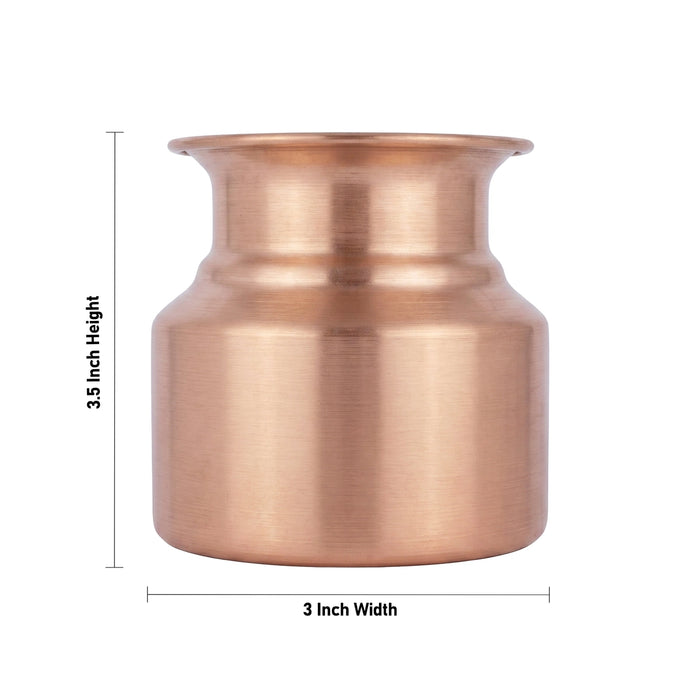 Copper Lota - 3.5 x 3 Inches | Chombu / Copper Kalash / Pooja Pot for Home