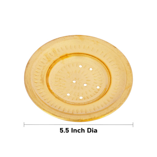 Brass Plate - 5.5 Inches | Thali Plate/ Pooja Plate/ Pooja Thali for Home - Pooja Plate & Tray