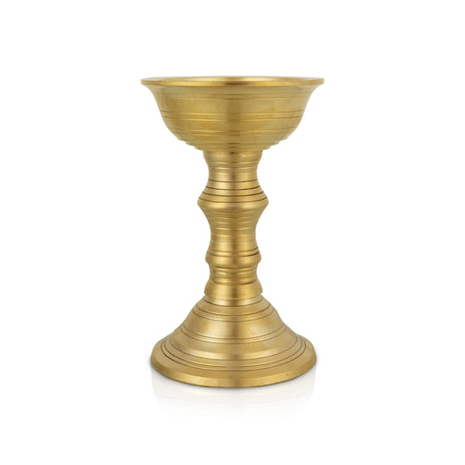 Kalanji Diya - 5 x 5 Inches | Brass Lamp / Kalanchi Deepam / Kalanjiam Diya for Pooja - Sambrani Stand