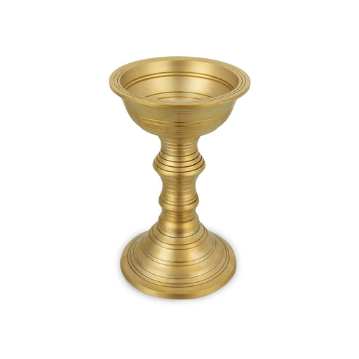 Kalanji Diya - 5 x 5 Inches | Brass Lamp / Kalanchi Deepam / Kalanjiam Diya for Pooja - Sambrani Stand