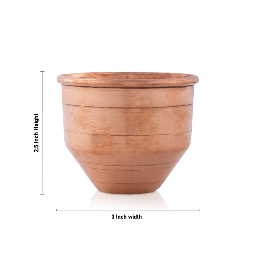 Copper Vattil - 2.5 x 3 Inches | Copper Vessel/ Copper Bowl for Pooja - Bowls