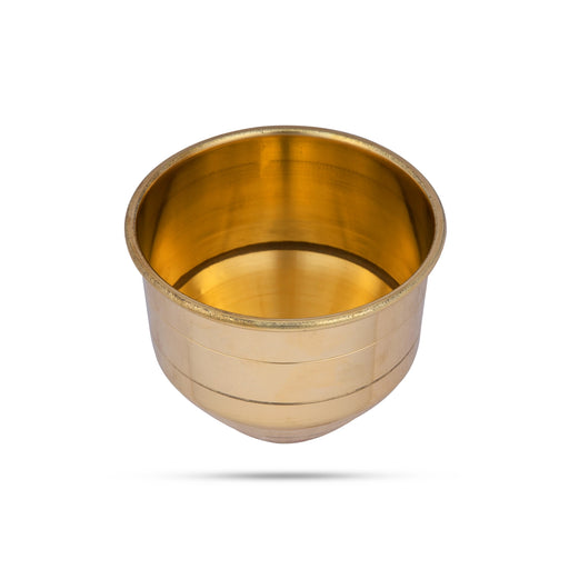 Brass Vattil - 3.5 x 4.5 Inches | Small Brass Bowl/ Brass Cup for Pooja/ 175 Gms Approx - Bowls