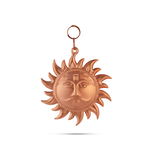 Copper Sun Face Wall Hanging - 5.5 x 4 Inches | Sun Face Wall Decor/ Wall Hanging/ Decor for Home & Pooja - Wall Hanging