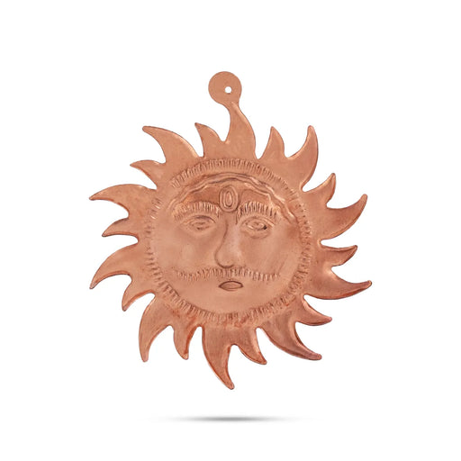 Copper Sun Face Wall Hanging -4.5 x 4 Inches | Sun Face Wall Decor/ Outdoor Wall Hanging/ Decor for Home & Pooja - Wall Hanging