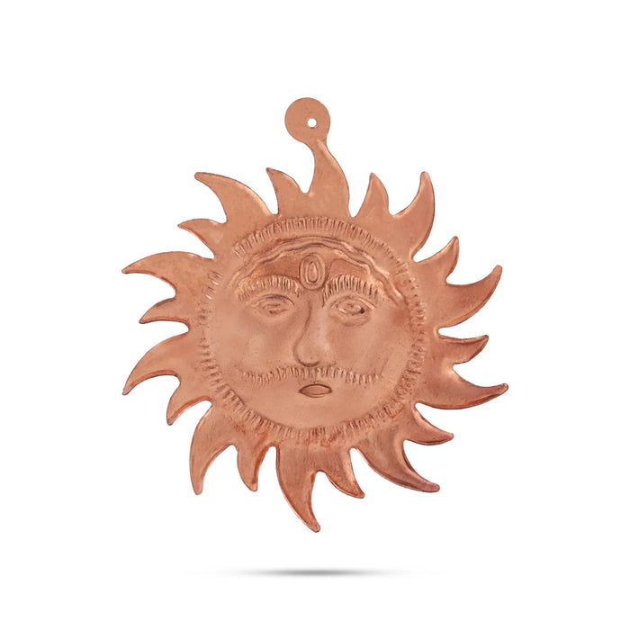 Copper Sun Face Wall Hanging -4.5 x 4 Inches | Sun Face Wall Decor/ Outdoor Wall Hanging/ Decor for Home & Pooja - Wall Hanging