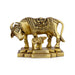Cow and Calf Idol - 3.5 x 4.5 Inches | Brass Idol/ Kamadhenu Idol/ Kamadhenu Statue for Home/ 1.010 Kgs Approx - Table Stand Accessories
