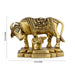 Cow and Calf Idol - 3.5 x 4.5 Inches | Brass Idol/ Kamadhenu Idol/ Kamadhenu Statue for Home/ 1.010 Kgs Approx - Table Stand Accessories