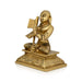 Ramanujar Statue Sitting On Base - 4 x 3 Inches | Antique Brass Idol/ Ramanujar Idol for Pooja - Brass Murties