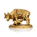 Cow With Calf Idol With Base - 2 x 3.5 Inches | Antique Brass Idol/ Cow Calf Idol for Pooja/ 350 Gms Approx - Table Stand Accessories