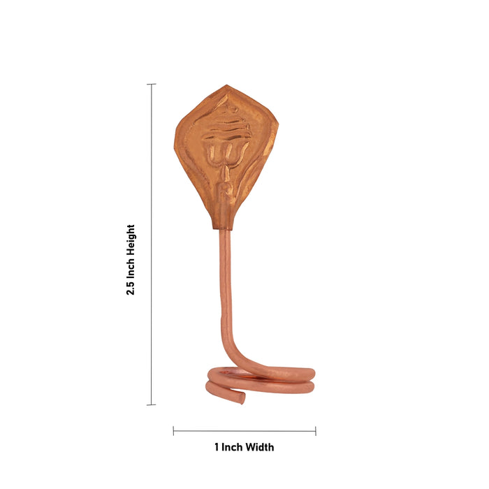 Nagam Statue - 2.5 x 1 Inches | Copper Snake Statue / Naag Devta Murti for Pooja