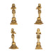 Naalvar Set - 6 x 2 Inches | Appar, Sundarar, Sambandar, Manikkavacakar/ Antique Brass Idol for Pooja Room - Brass Murties