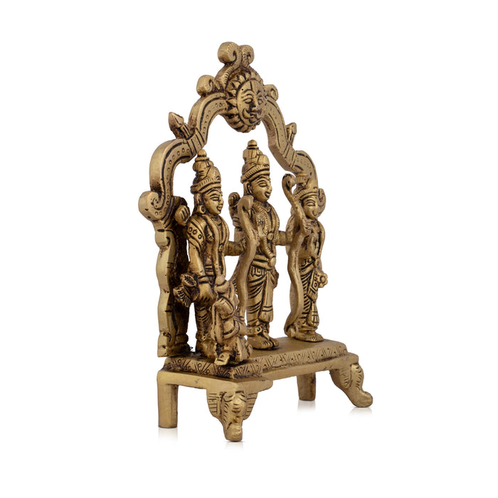 Ram Darbar Statue with Arch - 7 x 5.5 Inches | Brass Statue/ Ram Darbar Murti for Pooja/ 1.092 Kgs Approx