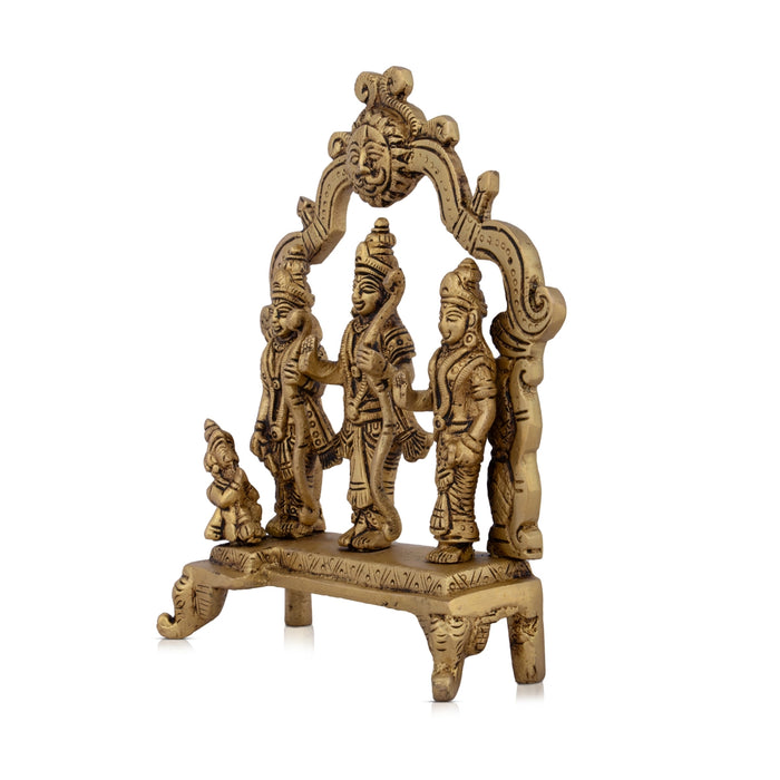 Ram Darbar Statue with Arch - 7 x 5.5 Inches | Brass Statue/ Ram Darbar Murti for Pooja/ 1.092 Kgs Approx