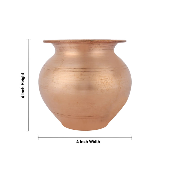 Brass chombu - 4 x 4 Inches | Lota / Brass Kalash / Pooja Pot for Home & Pooja