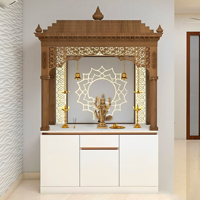 Murugan Statue  - 5 x 2.5  Inches 440 Gms |  Antique Brass Statue/ Murugan with Peacock Idol/ Murugan Silai for Pooja - Brass Murties