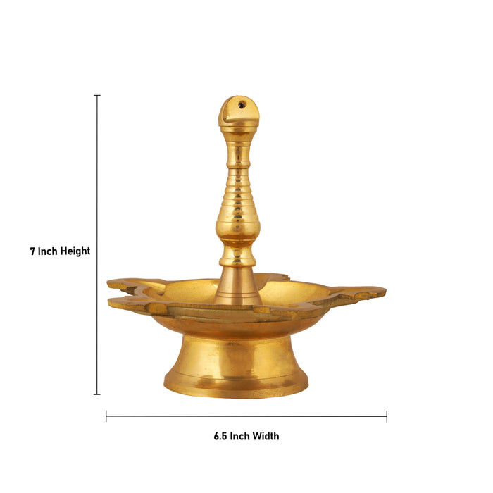 Brass Lamp  - 6.75  Inches |  Hanging Diya/ Thooku Vilakku/ Latkan Hanging 5 Face Deep for Home - Hanging Lamp